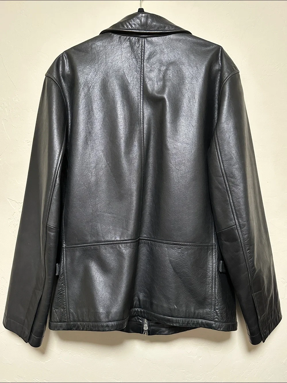 Banana Republic Men’s Two Way Zip Vintage Black Leather Jacket